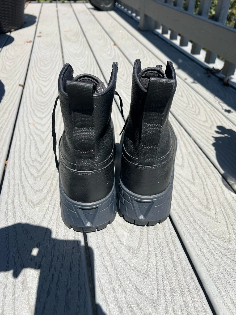 Nike Air Jordan 1 Brooklyn Black Textured Leather Platform Lace-Up Boots